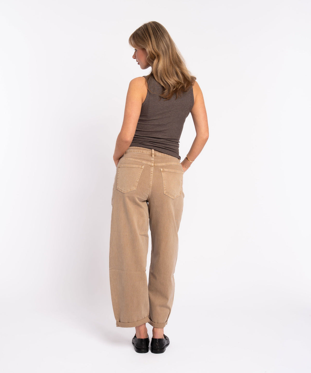 Jeans Aleno in Camel - Ballon-Schnitt in Denim-Optik, Farbe: Camel, Ansicht 13