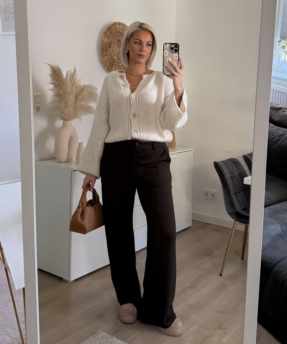 Jeans Zasu in Dunkelbraun - Wide-Leg in Denim-Optik, Farbe: Dunkelbraun, Ansicht 7