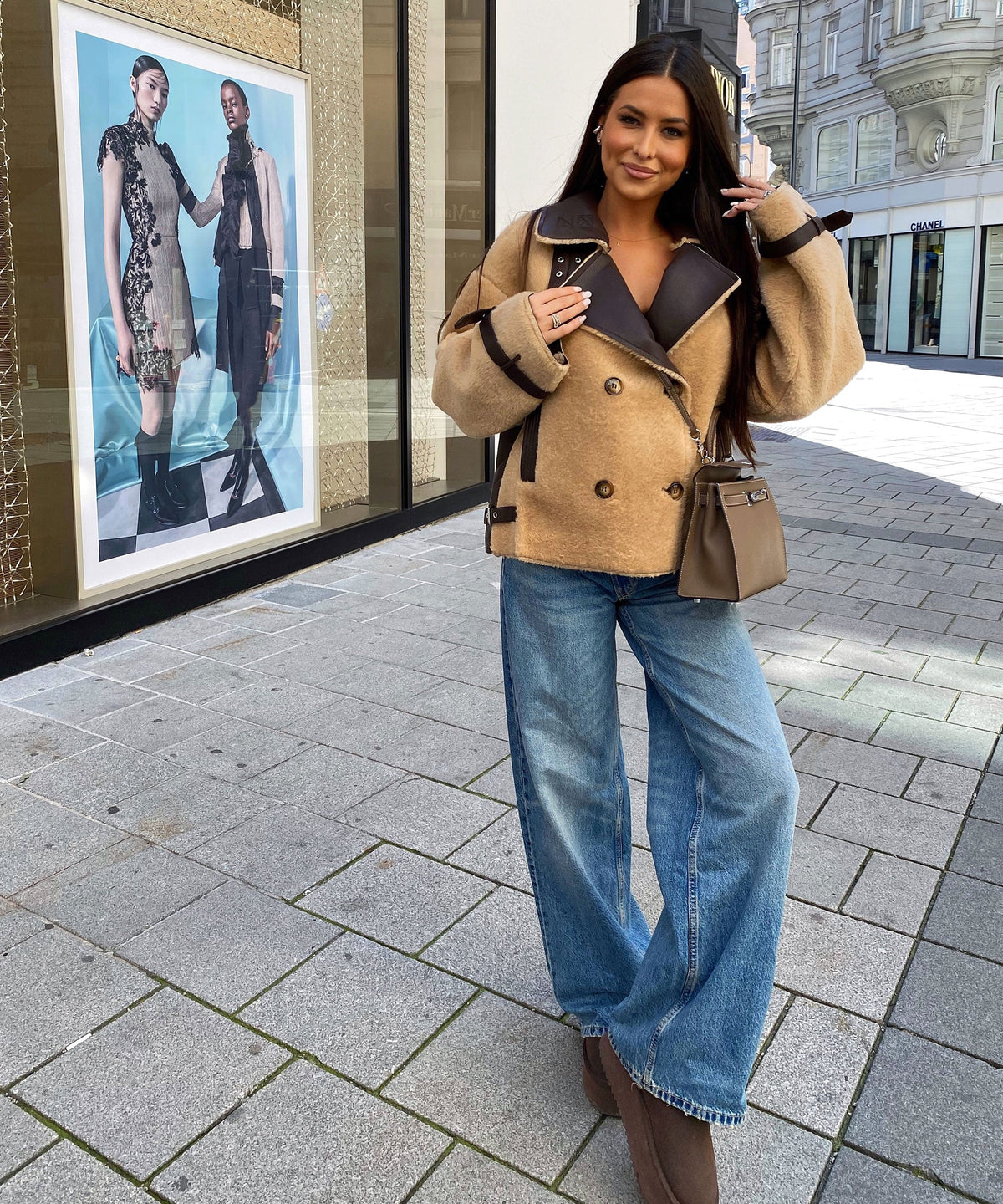 Jacke Ella in Camel - kurz, mit Reißverschluss und Pattentaschen, Farbe: Camel, Ansicht 23
