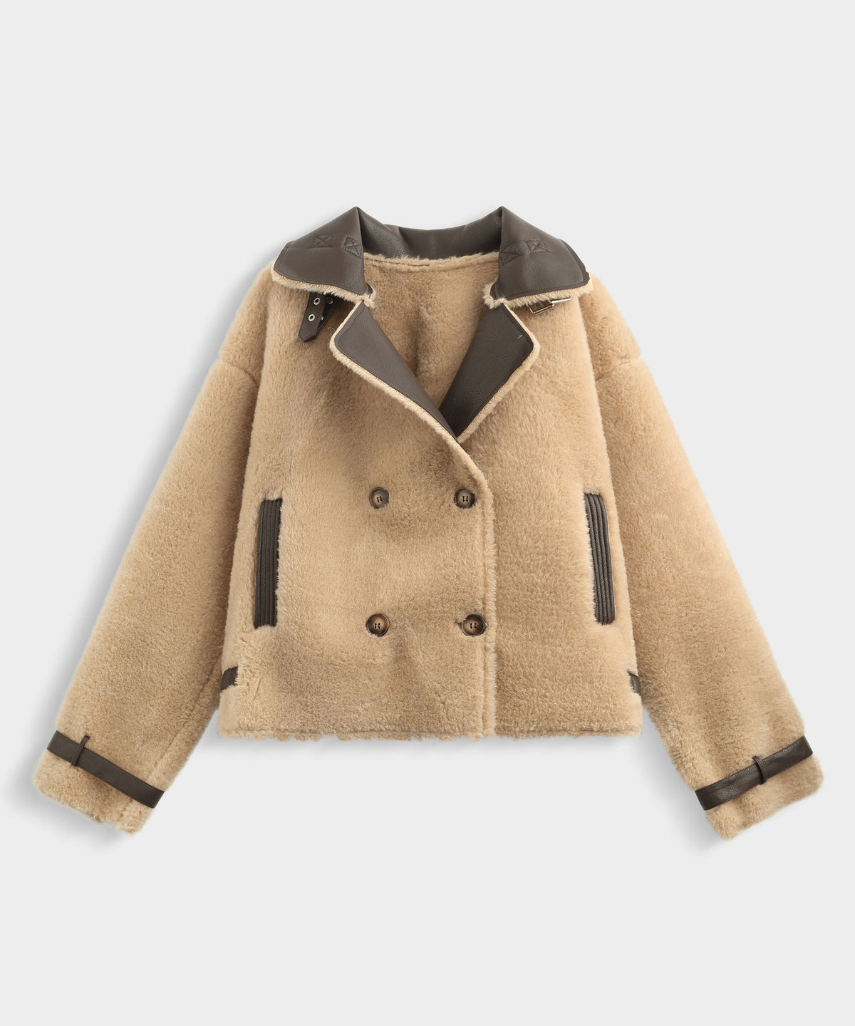 Jacke Ella in Camel - kurz, mit Reißverschluss und Pattentaschen, Farbe: Camel, Ansicht 15