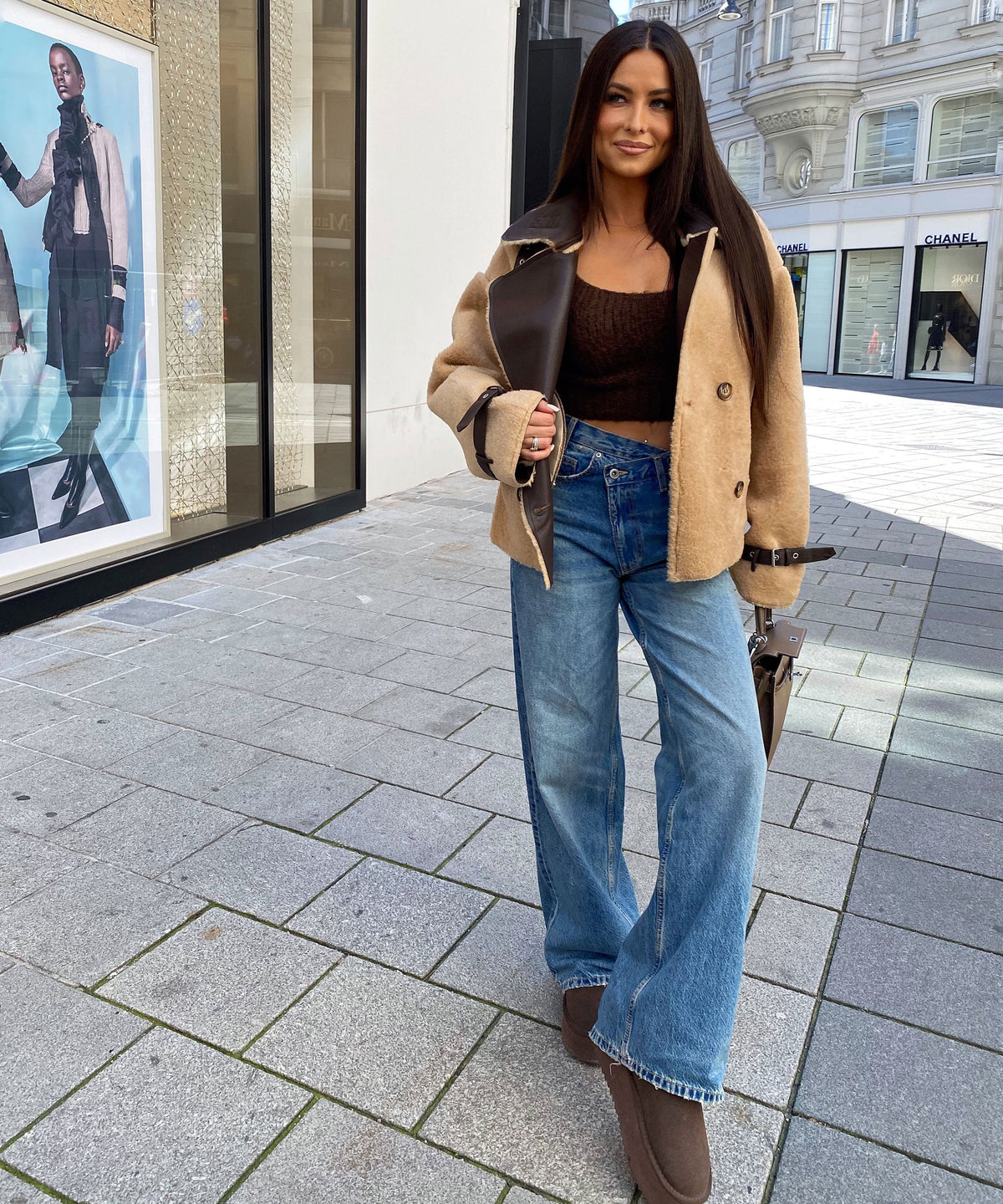 Jacke Ella in Camel - kurz, mit Reißverschluss und Pattentaschen, Farbe: Camel, Ansicht 11