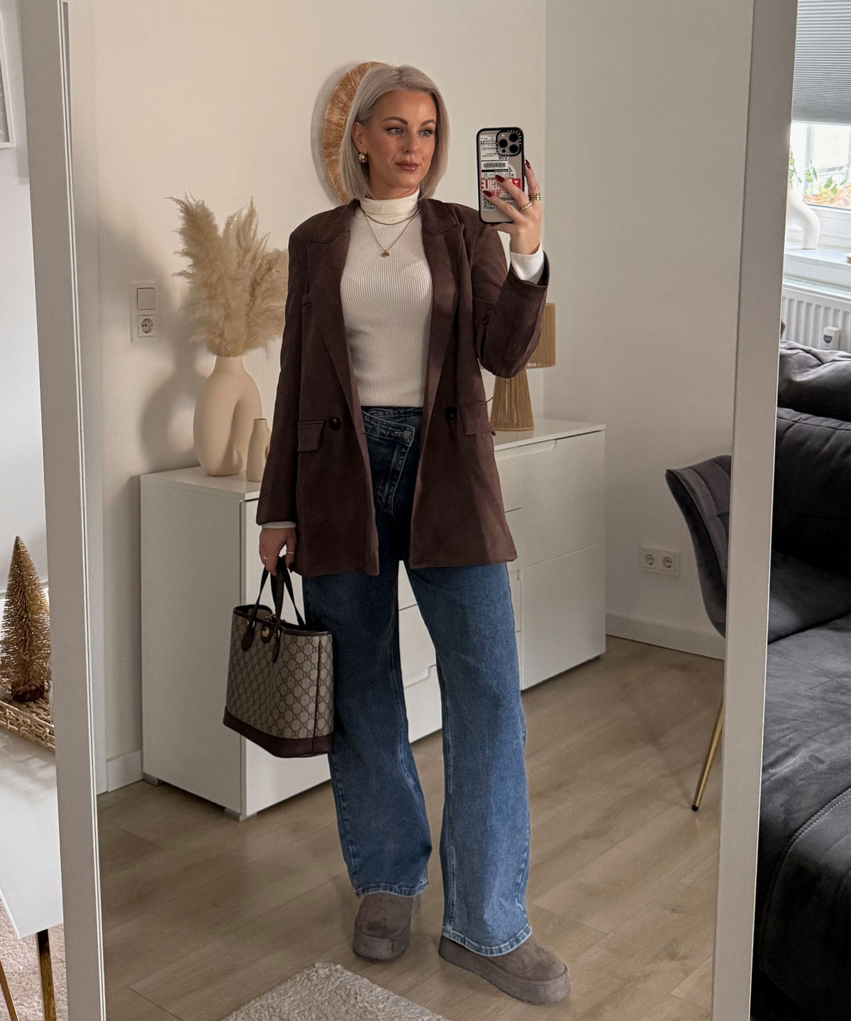 Blazer June in Braun - Oversize-Schnitt mit Revers, Farbe: Braun, Ansicht 14
