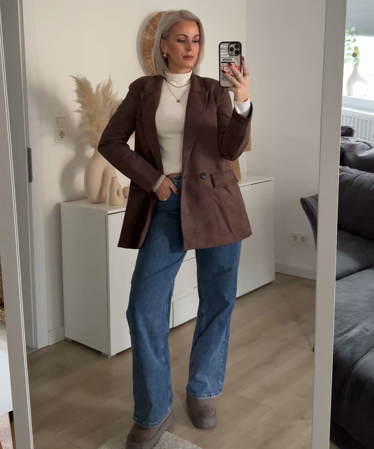 Blazer June in Braun - Oversize-Schnitt mit Revers, Farbe: Braun, Ansicht 11