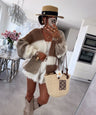 Cardigan Milu in Beige - Colour-Blocking, mit Knöpfen, Farbe: Beige, Ansicht 1