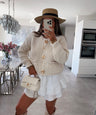 Cardigan Zariah in Beige - Grobstrick mit Zierknöpfen, Farbe: Beige, Ansicht 1