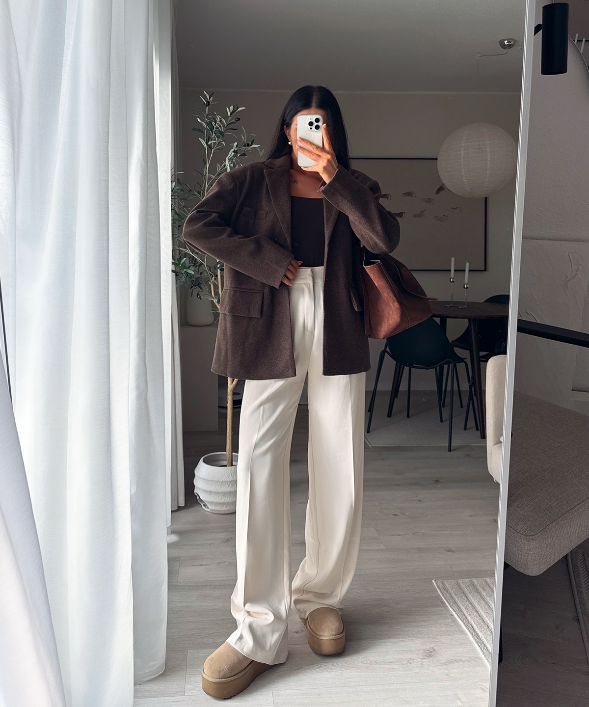 Blazer Sara in Dunkelbraun - Oversize mit Pattentaschen, Farbe: Dunkelbraun, Ansicht 2