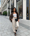 Hose Aila in Beige - Ballon-Schnitt mit Gummibund, Farbe: Beige, Ansicht 1