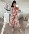 Maxikleid Bonita in Beige - mit Blumenmuster, Farbe: Beige, Ansicht 1