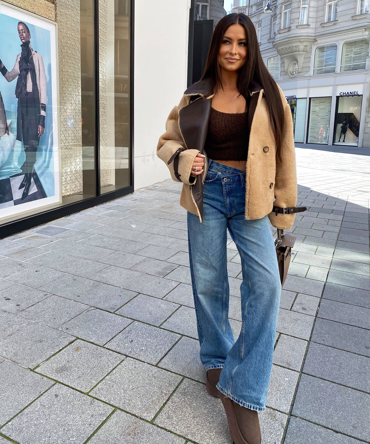 Jacke Ella in Camel - kurz, mit Reißverschluss und Pattentaschen, Farbe: Camel, Ansicht 19