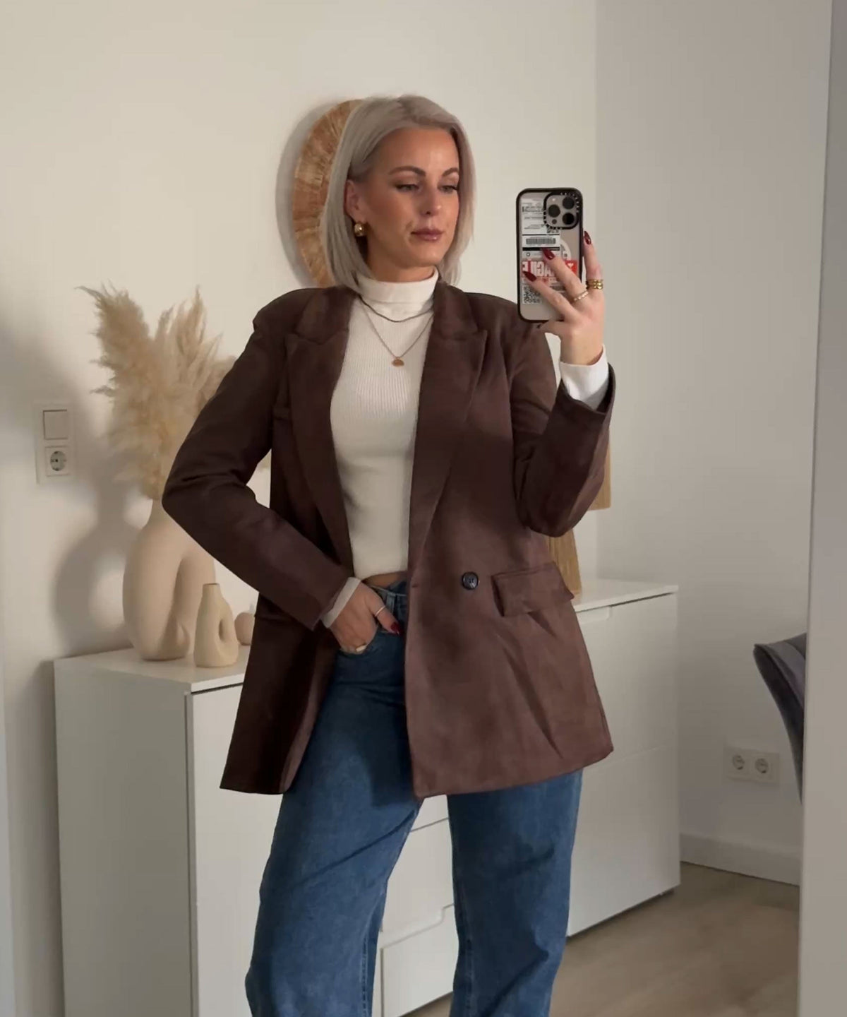 Blazer June in Braun - Oversize-Schnitt mit Revers, Farbe: Braun, Ansicht 6