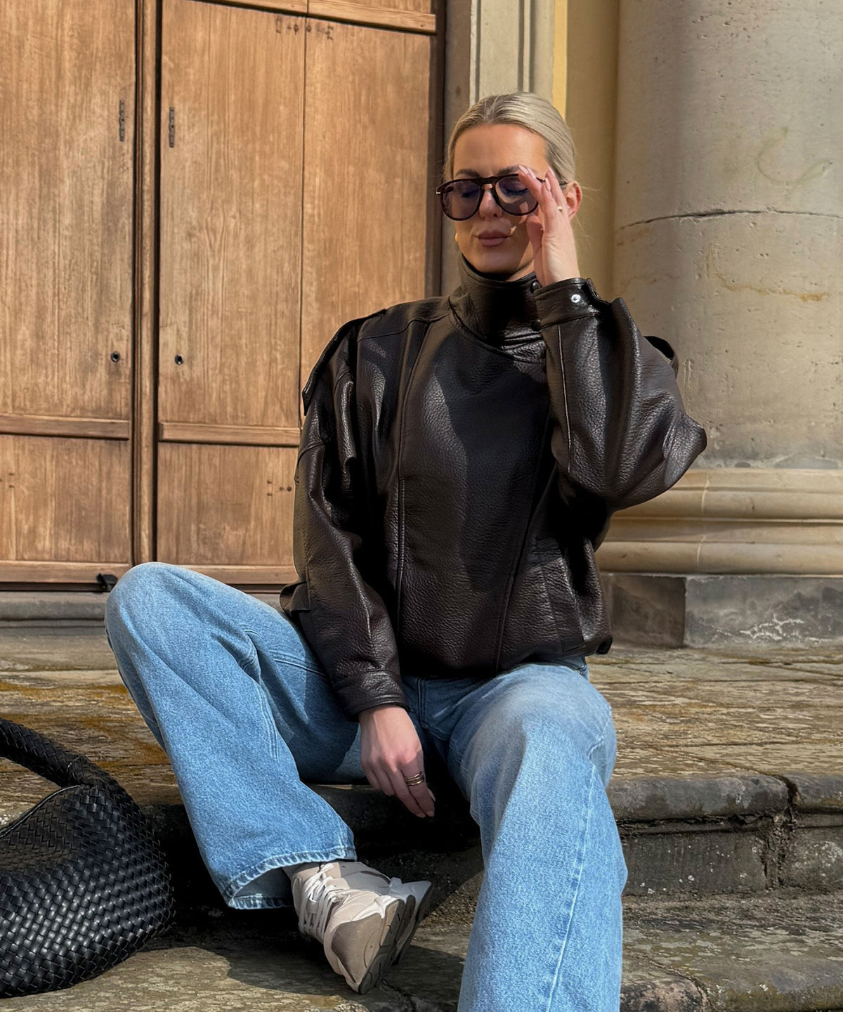 Jacke Rina in Dunkelbraun - Biker-Schnitt mit Reißverschluss, Farbe: Dunkelbraun, Ansicht 9