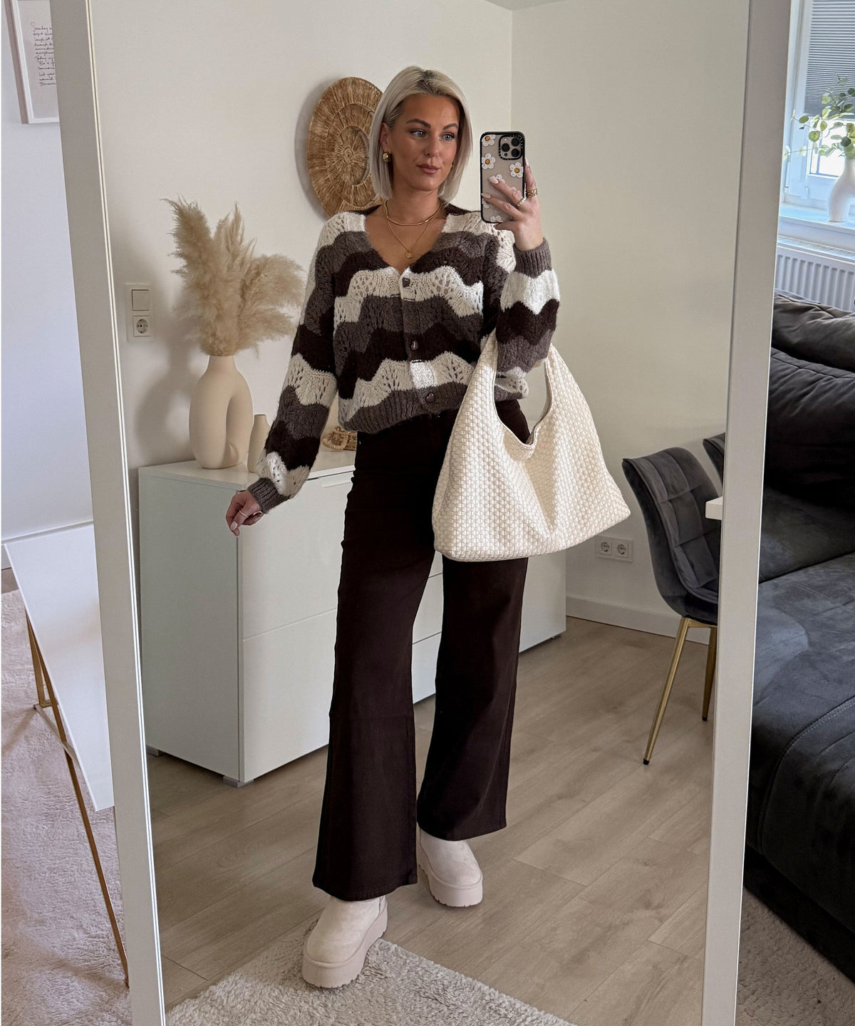 Jeans Zasu in Dunkelbraun - Wide-Leg in Denim-Optik, Farbe: Dunkelbraun, Ansicht 5