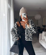 Cardigan Lira in Schwarz-Leo - offen, mit Muster, Farbe: Schwarz-Leo, Ansicht 1