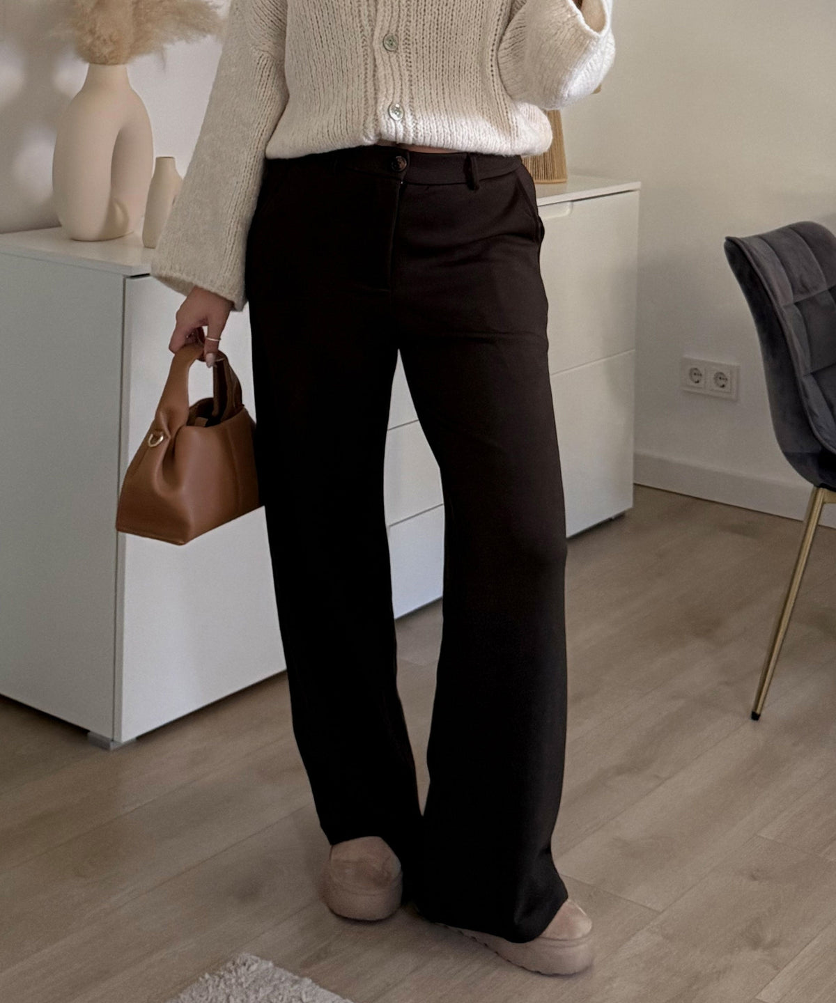Jeans Zasu in Dunkelbraun - Wide-Leg in Denim-Optik, Farbe: Dunkelbraun, Ansicht 8